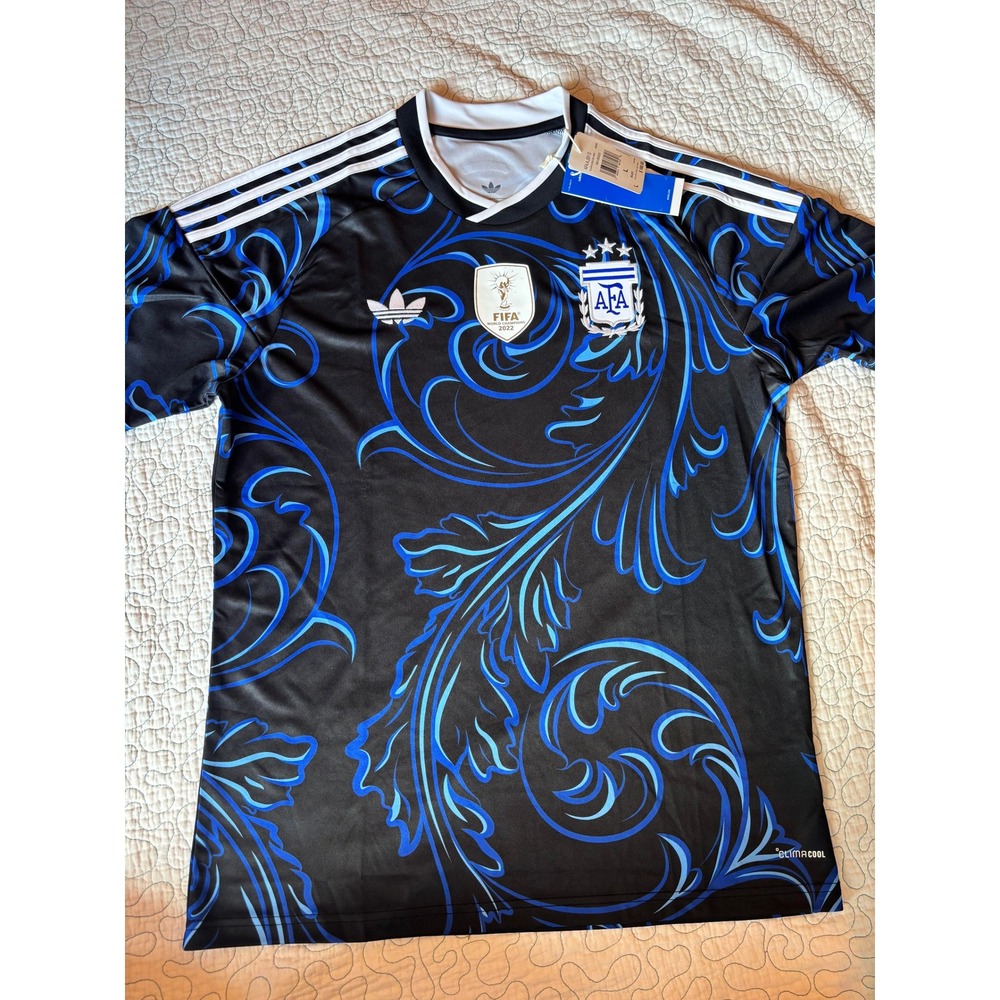 Adidas Originals Argentina FIFA World Champions 2022 Jersey Black Blue Large